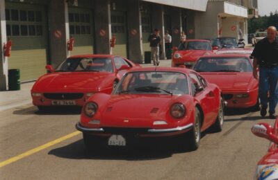 Vzácné FERRARI DINO 246 GT M v Brně (pozdní 90. léta)